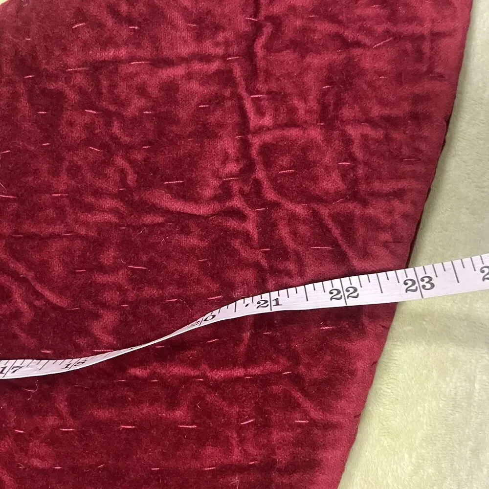 POTTERY BARN CHANNEL QUILTED Red VELVET CHRISTMAS STOCKINGS LARGE new 23